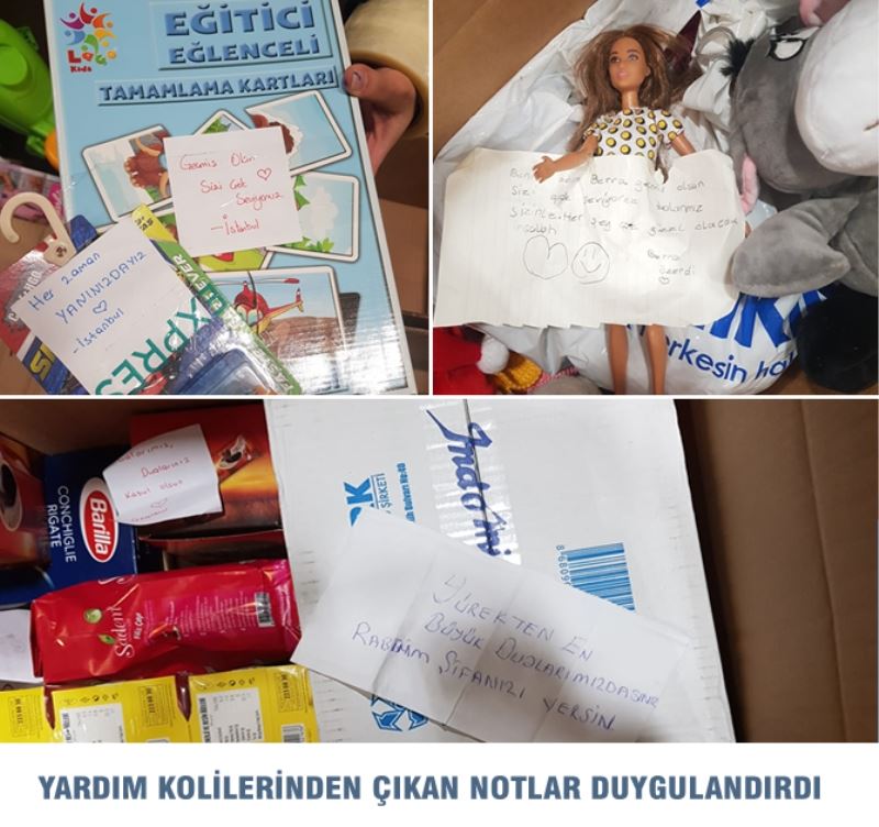 YARDIM KOLİLERİNDEN ÇIKAN NOTLAR DUYGULANDIRDI