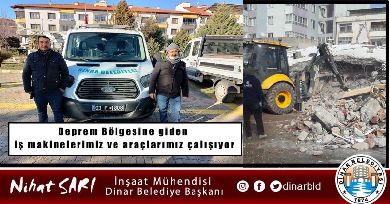 Deprem Bölgesine giden iş makinelerimiz ve araçlarımız çalışıyor