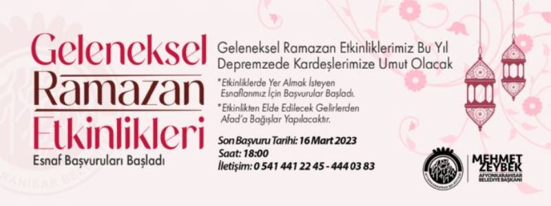 GELENEKSEL RAMAZAN ETKİNLİKLERİ: ESNAFA STANT ÇAĞRISI