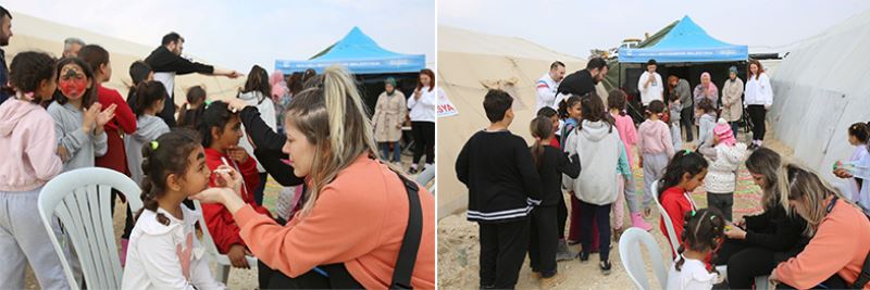 Çadır kentte çocuklar için özel etkinlikler