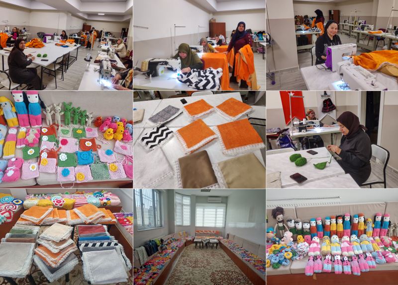 YETİM ANNELERİ, AFETZEDE ÇOCUKLAR İÇİN ÜRETİYORLAR