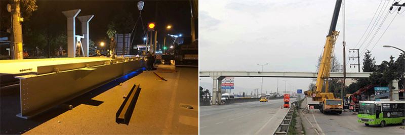 Çenesuyu üstgeçidinin köprü montajı yapıldı