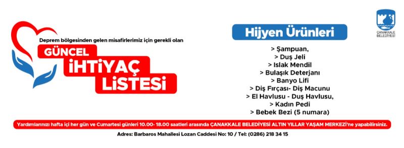 Güncel ihtiyaç Listesi