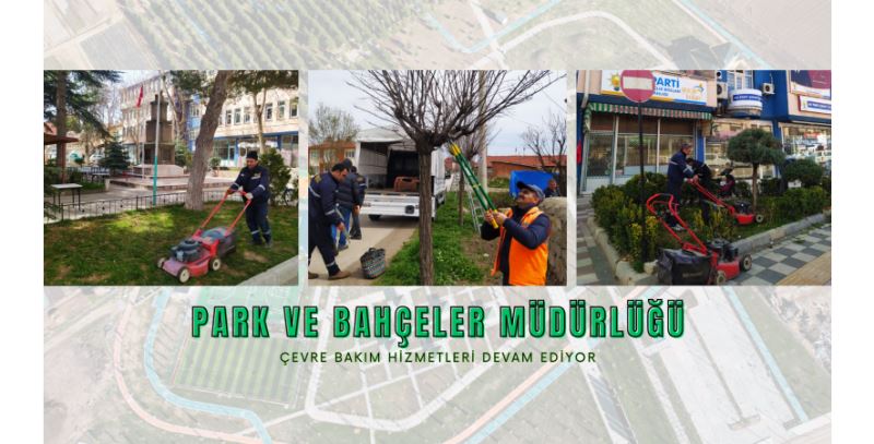 Ağaç, çim ve çevre bakımları hız kesmeden devam ediyor.