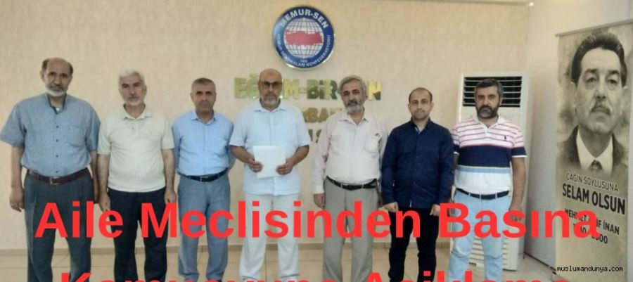 Türkiye Aile Meclisinden Basına ve Kamuoyuna Açıklama