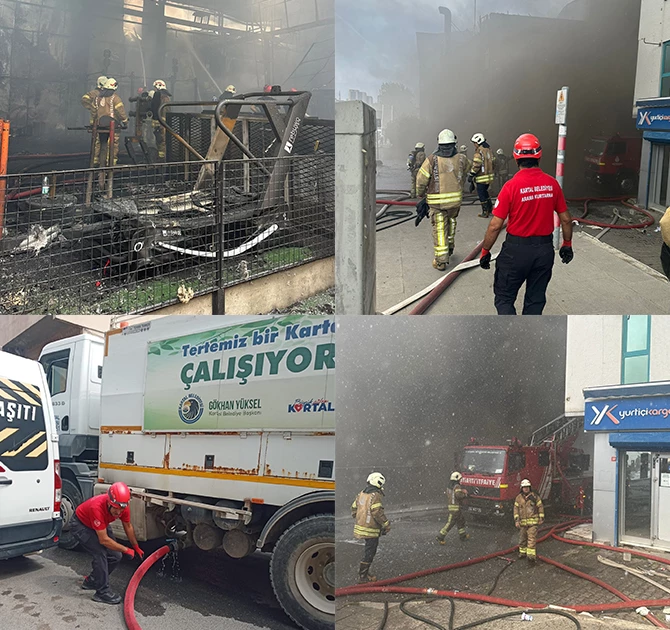 EKİPLER ÇIKAN YANGININ SÖNDÜRÜLMESİNE DESTEK VERDİ