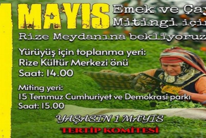 Rize’de 1 Mayis’a Davet!