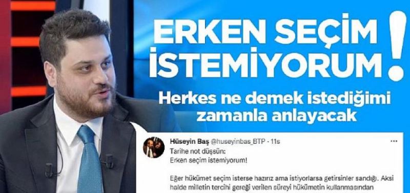 Erken seçim istemiyorum !