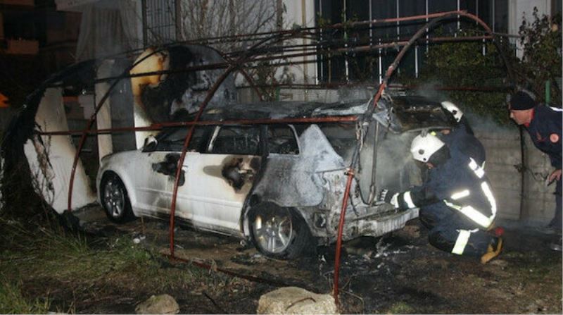 Park ettigi araç yarim saat sonra kundaklandi