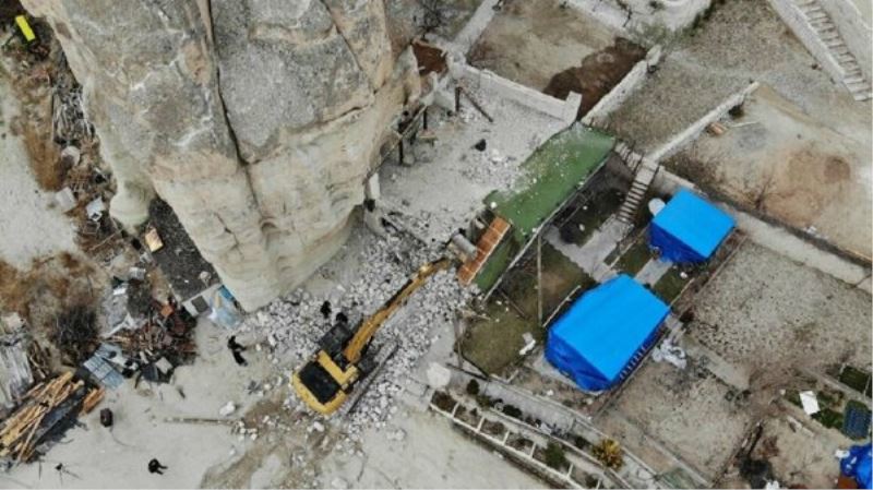 Göreme belediye baskaninin oglunun kaçak yapilari yikildi
