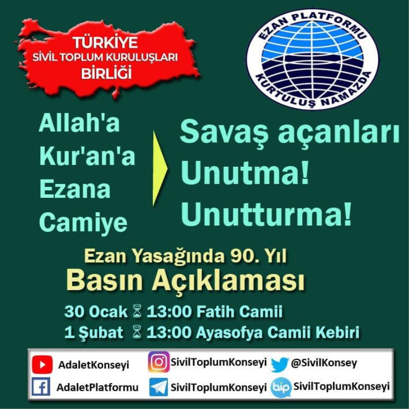 Ezanin Türkçe okutulmasi